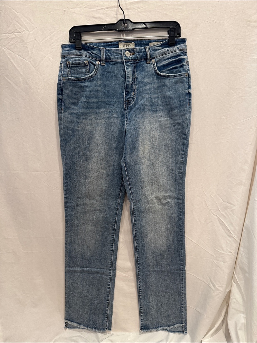 LOGO by Lori Goldstein Light Wash Straight Leg Jeans 10 Tall